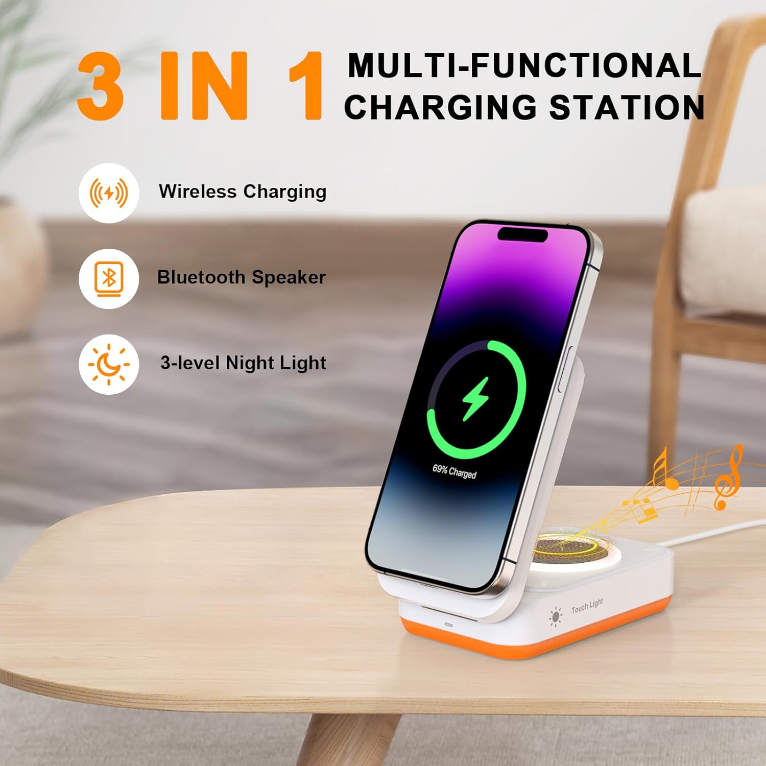 Nook — 3-in-1 Wireless Charger, Speaker & Night Light