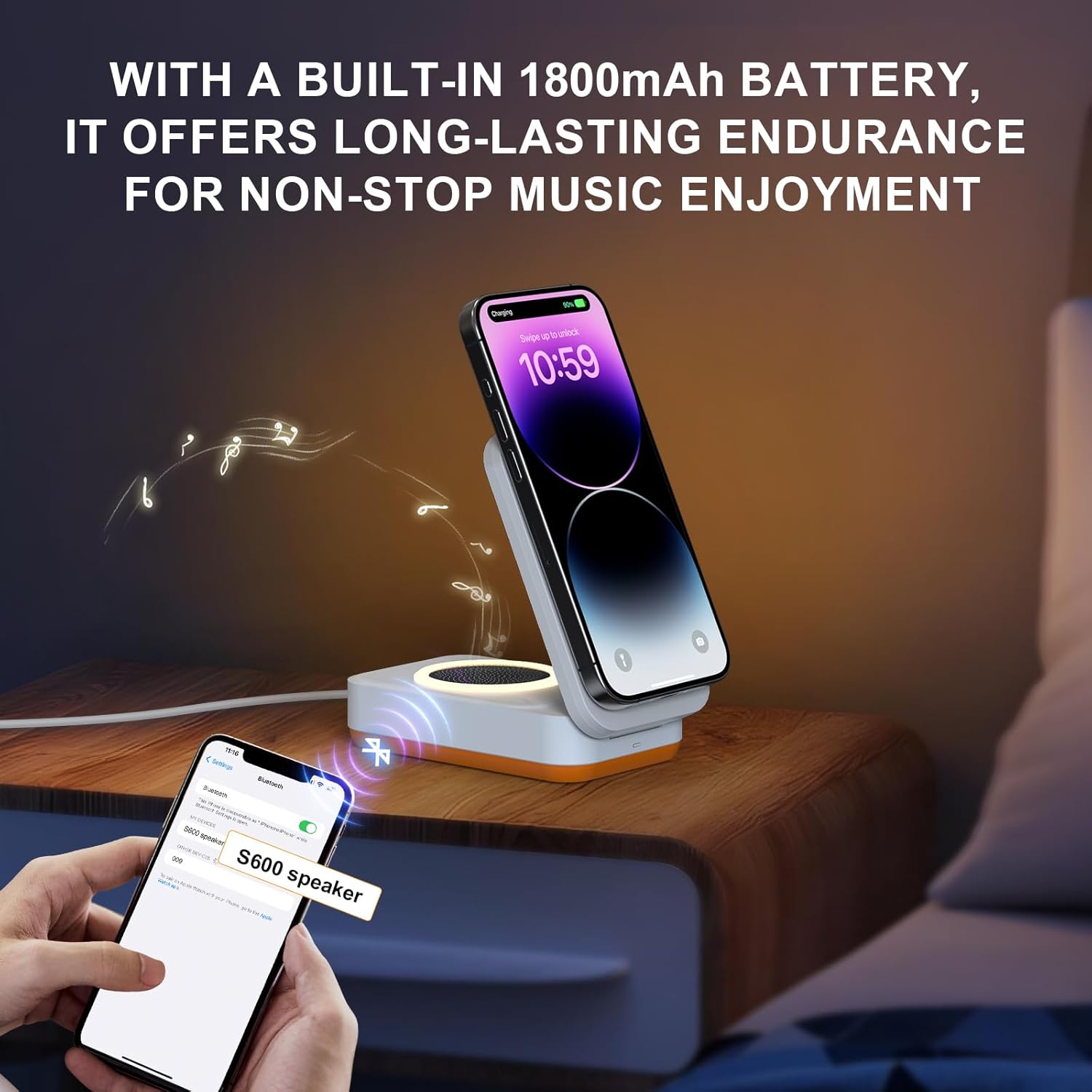 Nook — 3-in-1 Wireless Charger, Speaker & Night Light